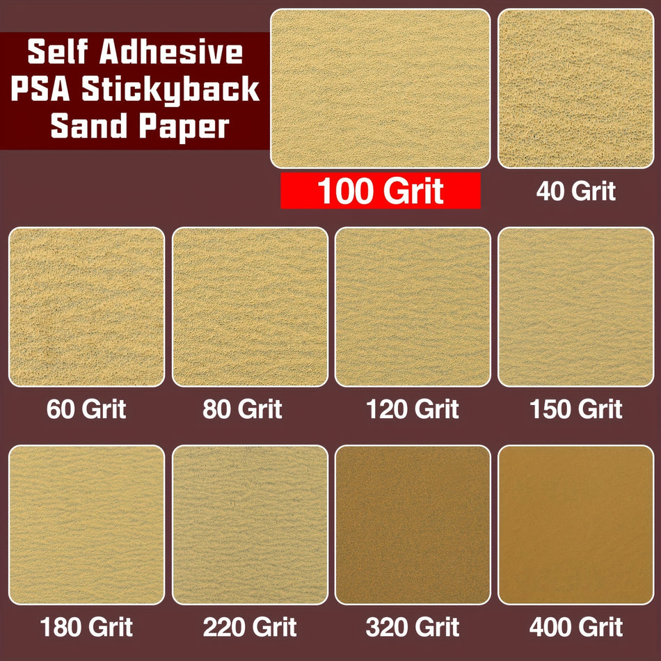 1 Roll 100 Grits Self Adhesive Sandpaper 2 34 X 10 Yard Psa Sticky Back Sand Paper Sheets For Automotive Woodworking Compatible With Sanding Blocks Fabric Material