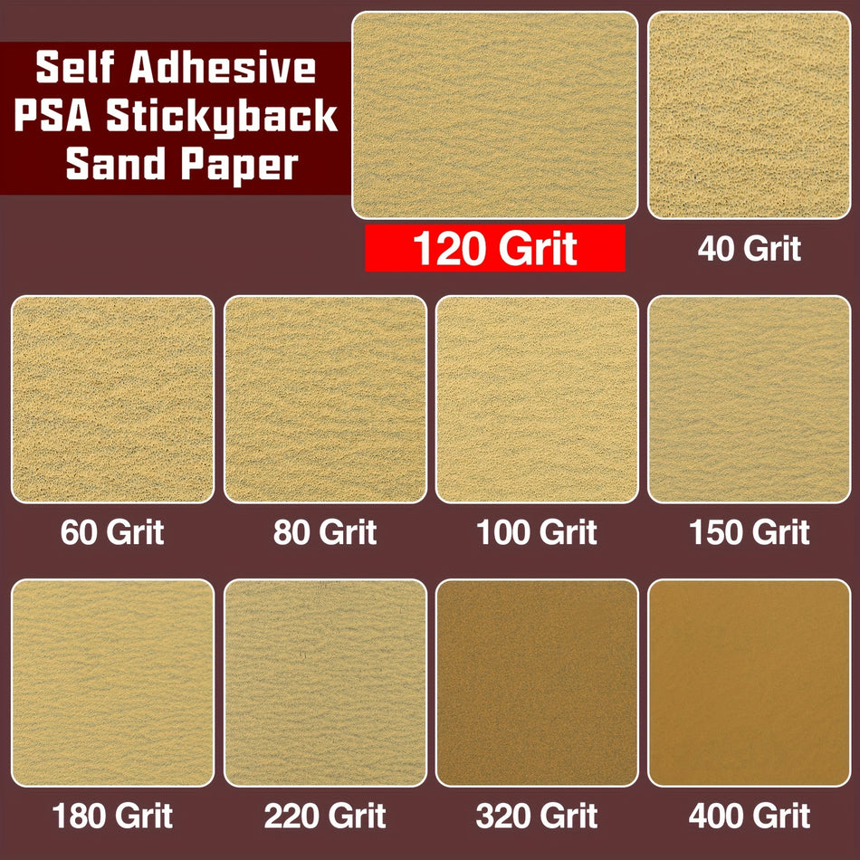 1 Roll 120 Grits Self Adhesive Sandpaper 2 34 X 10 Yard Psa Sticky Back Sand Paper Sheets For Automotive Woodworking Compatible With Sanding Blocks Fabric Material