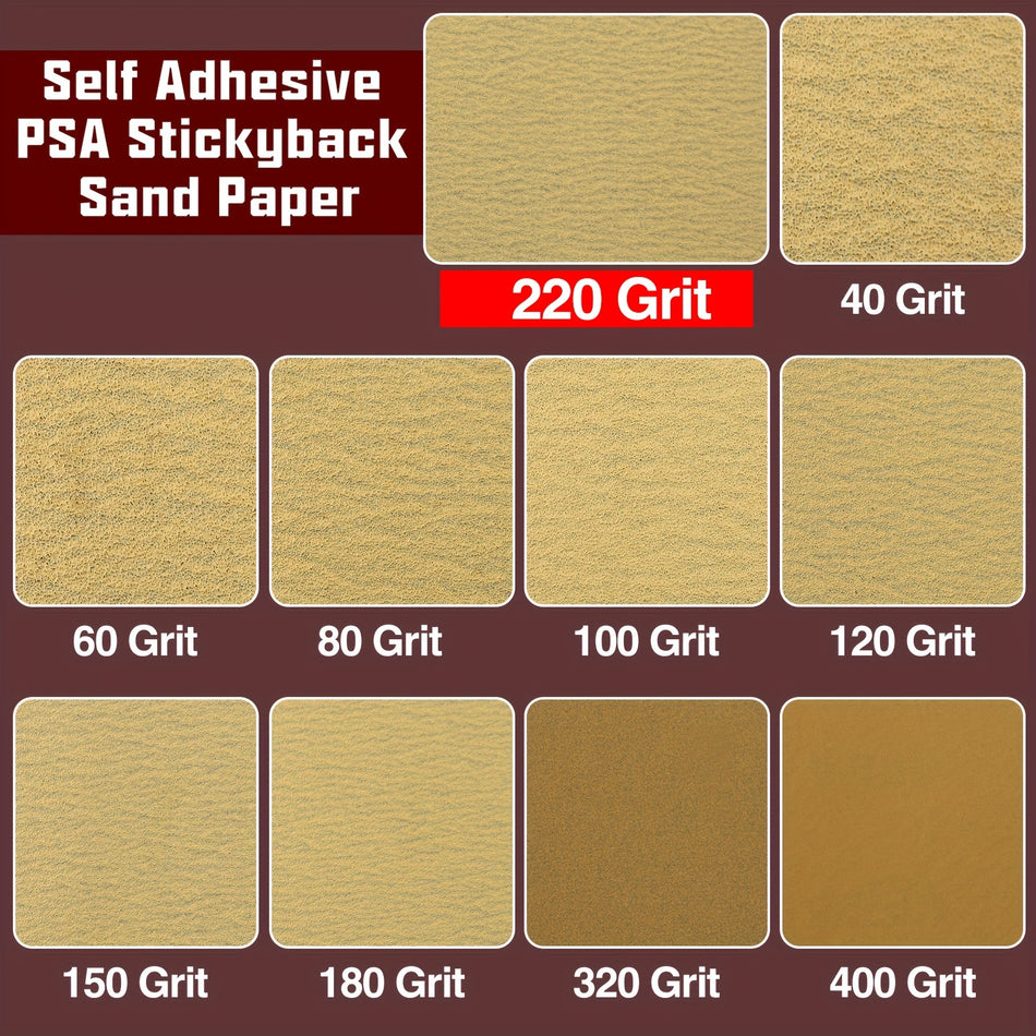 1 Roll 220 Grits Self Adhesive Sandpaper 2 34 X 10 Yard Psa Sticky Back Sand Paper Sheets For Automotive Woodworking Compatible With Sanding Blocks Fabric Material
