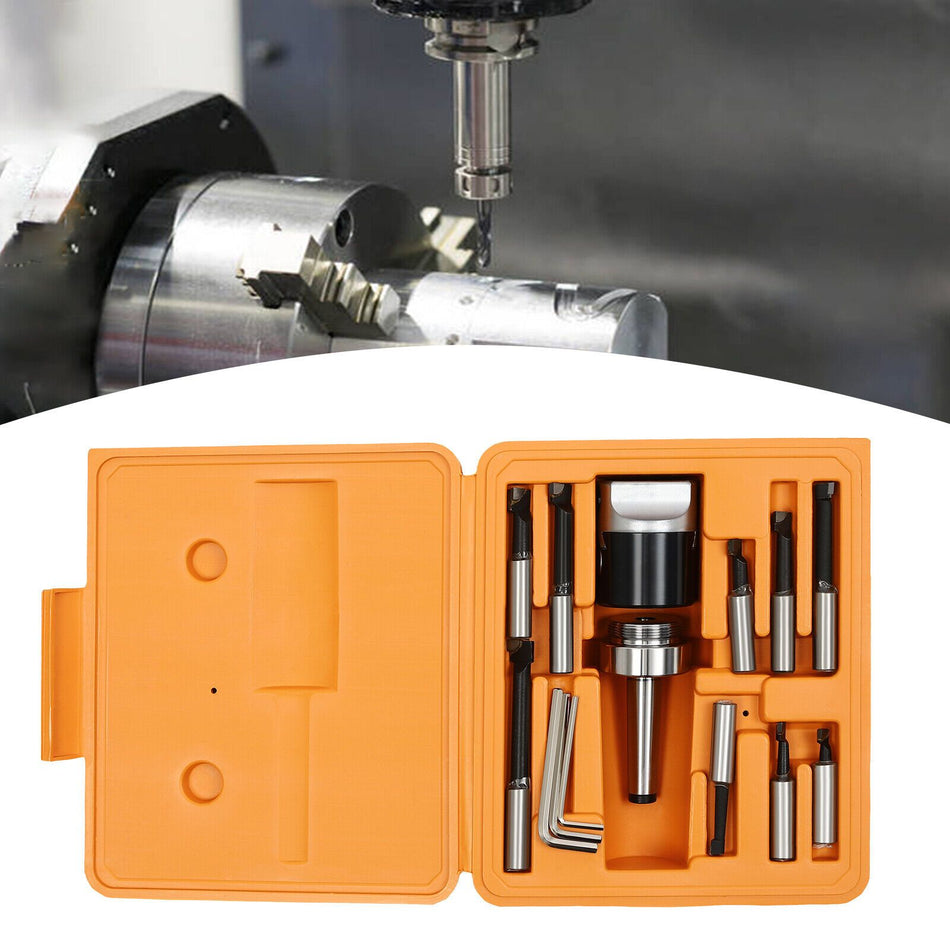 1 Set Milling Machine Accessories Mt2 M10 F1  12 50Mm Boring Head With 9Pcs 12Mm Boring Bars