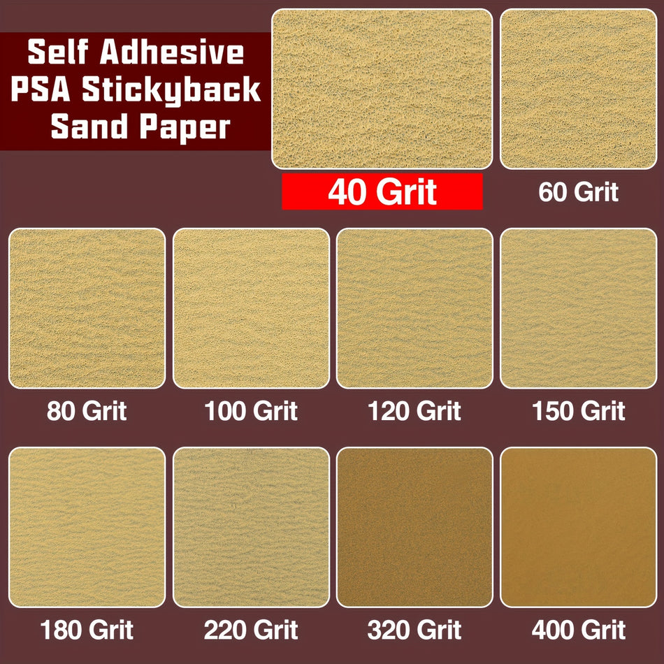 1 Roll 40 Grits Self Adhesive Sandpaper 2 34 X 10 Yard Psa Sticky Back Sand Paper Sheets For Automotive Woodworking Compatible With Sanding Blocks Fabric Material