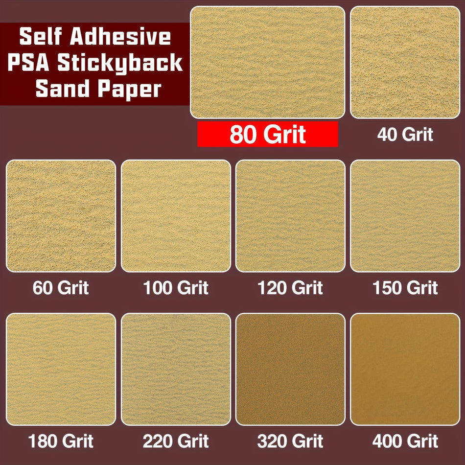 1 Roll 80 Grits Self Adhesive Sandpaper 2 34 X 10 Yard Psa Sticky Back Sand Paper Sheets For Automotive Woodworking Compatible With Sanding Blocks Fabric Material