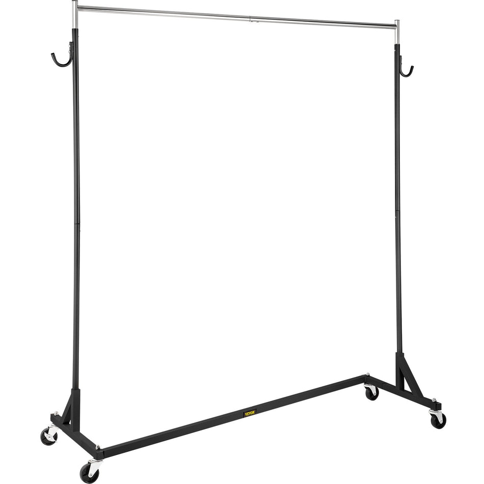 Z Rack Industrial Grade Z Base Garment Rack Height Adjustable Rolling Z Garment Rack Sturdy Steel Z Base Clothing Rack Wlockable Casters For Home Garment Store Display Commercial Use Black