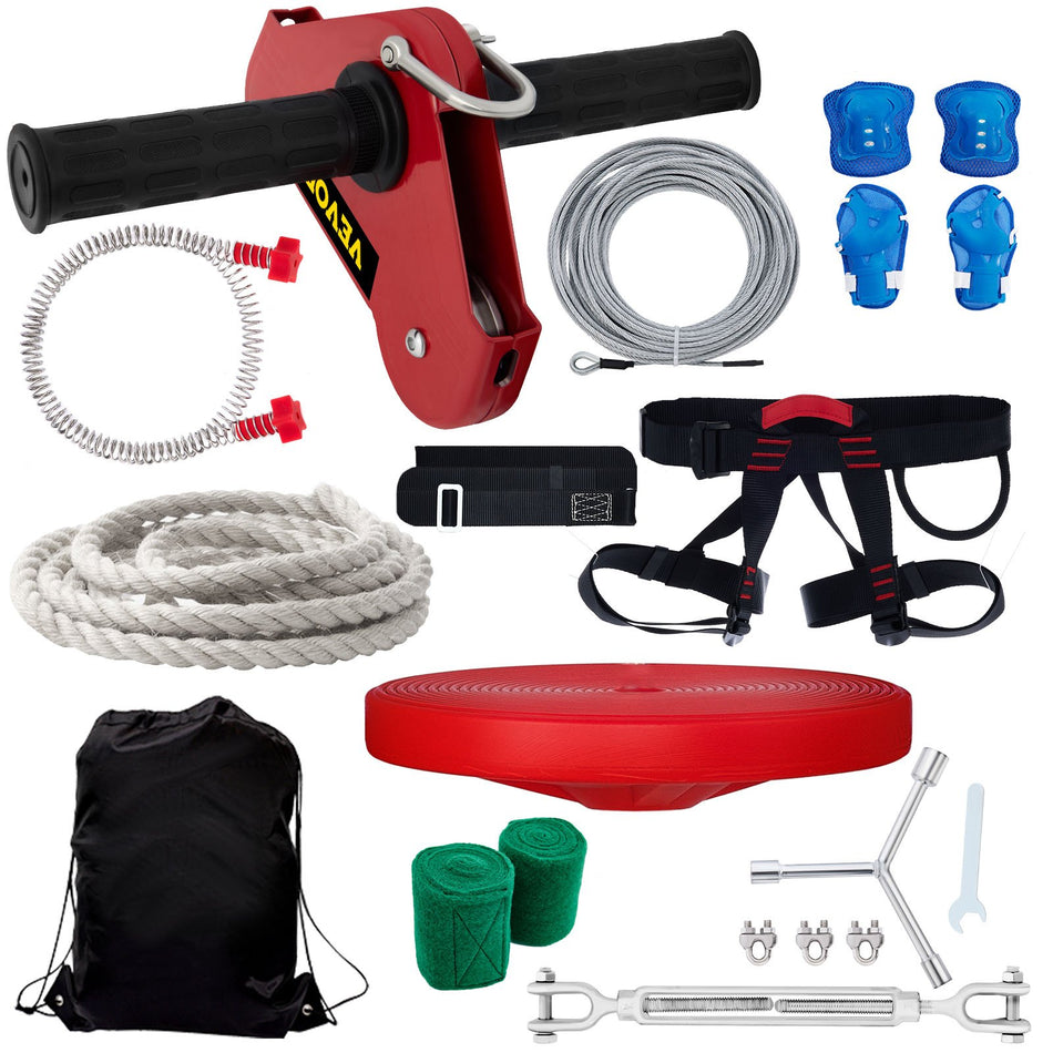 Zip Line Kits For Backyardzip Lines For Kid And Adult Included Swing Seat Zip Lines Brake And Steel Trolley Outdoor Playground Equipment 90Ft