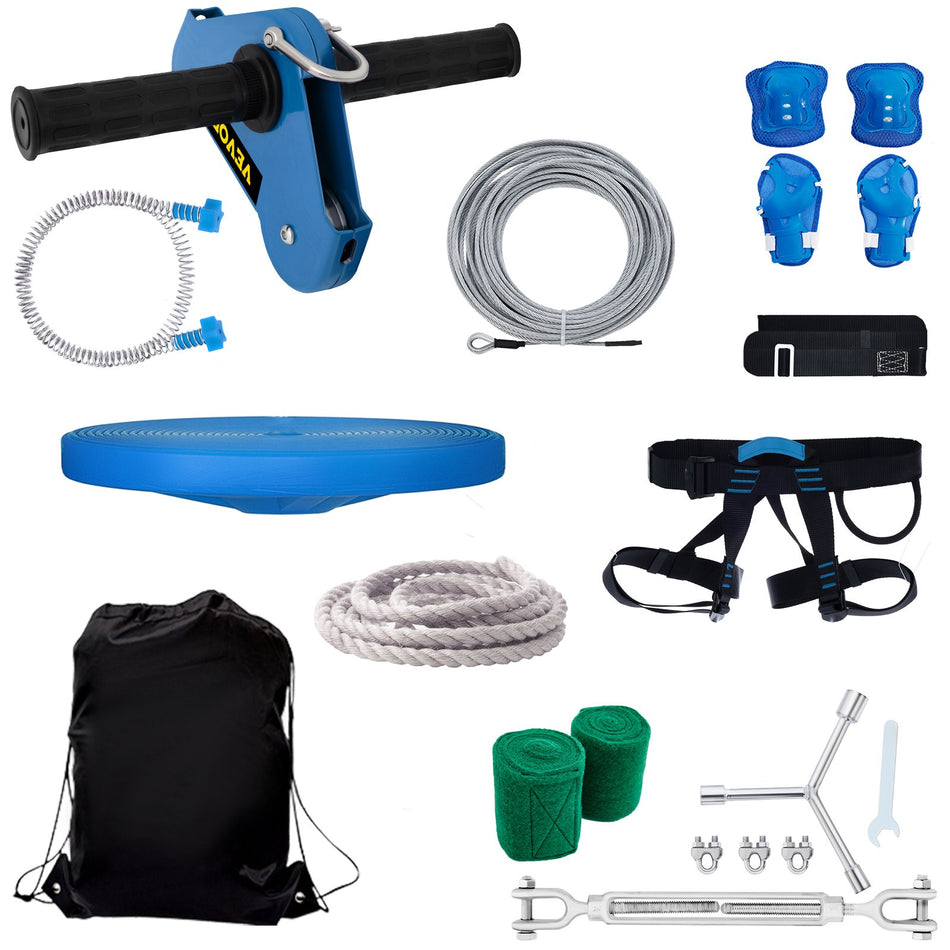 Zip Line Kits For Backyard 80Ft Zip Lines For Kid And Adult Included Swing Seat Zip Lines Brake And Steel Trolley Outdoor Playground Equipment