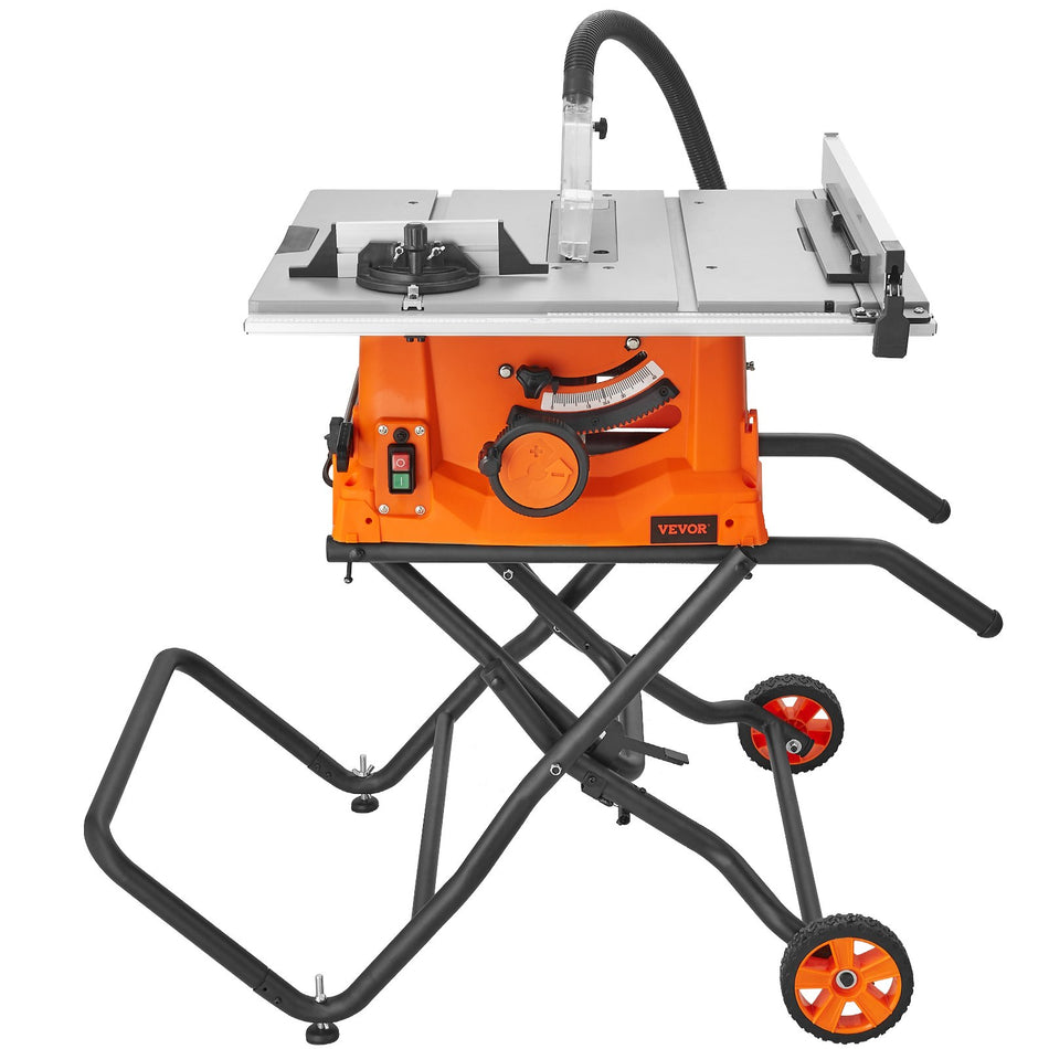 10 Table Saw W Stand Electric Cutting Machine 5000Rpm 25 In Rip Capacity