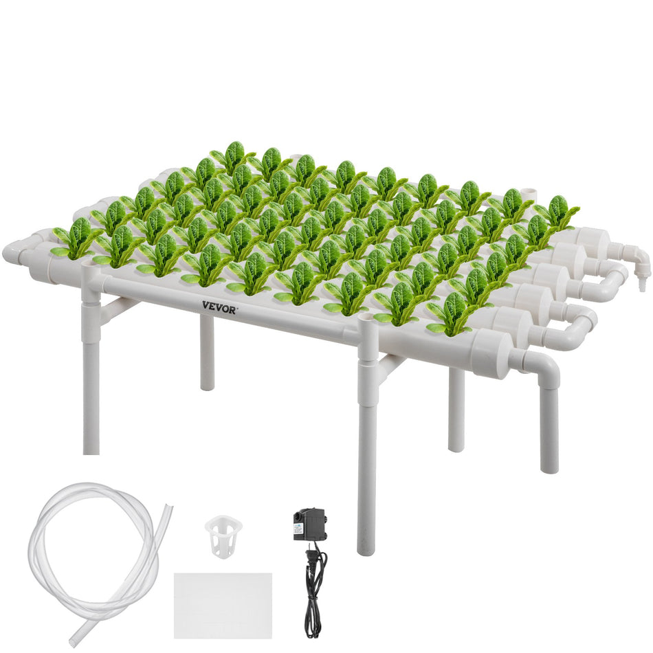 1 Layers 54 Plant Sites Hydroponic Site Grow Kit 6 Pipes Hydroponic Growing System Water Culture Garden Plant System For Leafy Vegetables Lettuce Herb Celery Cabbage